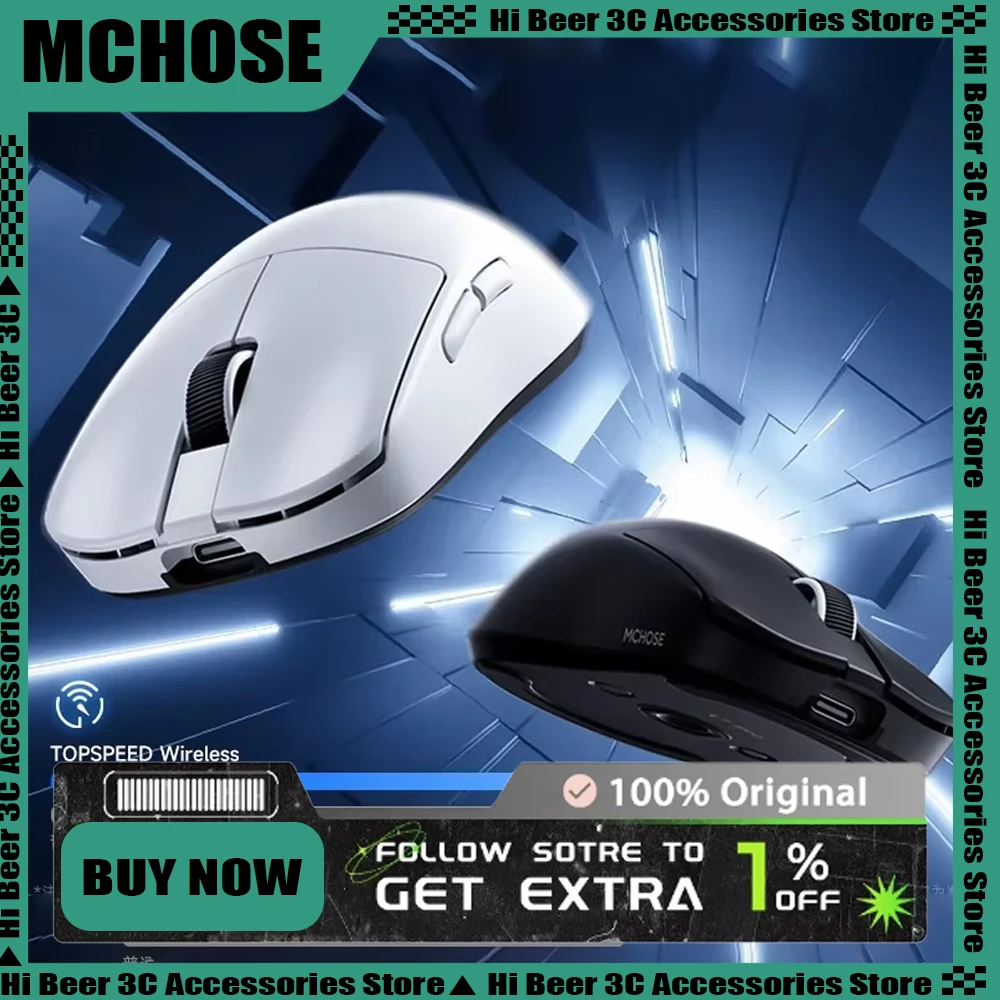 MCHOSE L7 Ultra Wireless Mouse Dual 8K PAW3950 Low Delay E-Sports Gaming Mouse Lightweight Customization PC Gamer Accessories