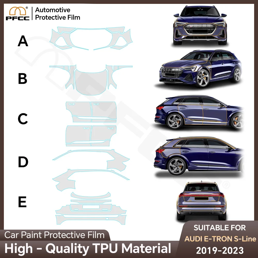 

PPF Paint Protection Film for AUDI E-TRON 2019 2020 2021 2022 2023 TPU Clear Anti-Scratch Kit Car Invisible Transparent Stickers