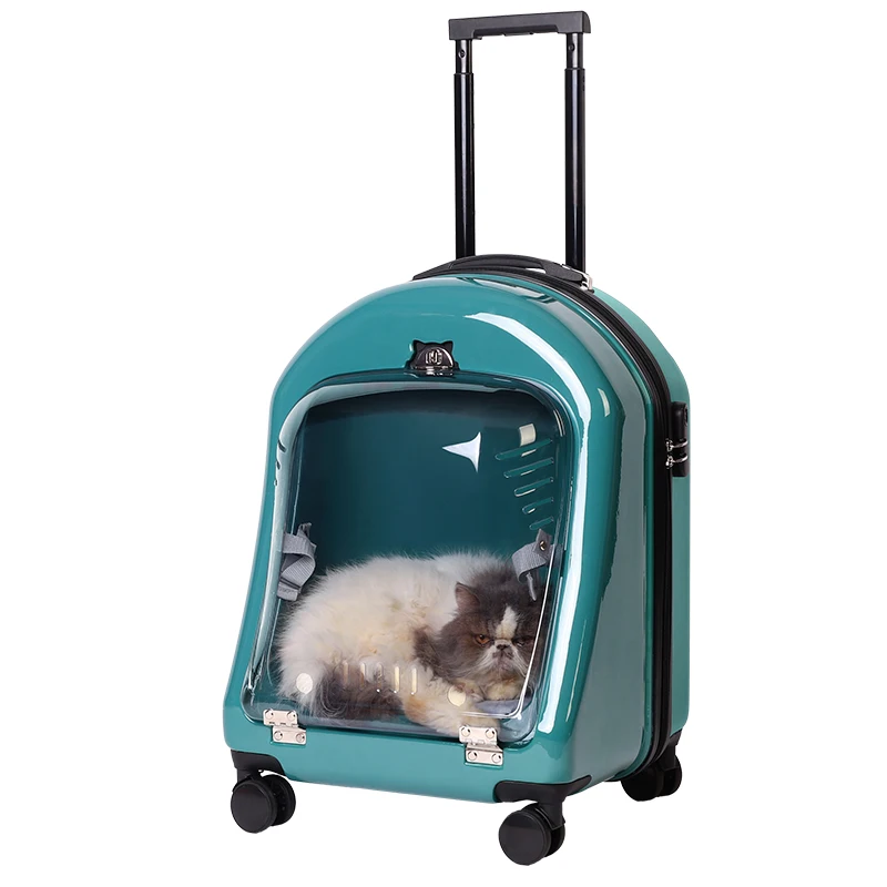 Pet Trolley Bag Universal Wheel Portable Outdoor Cat and Dog Space Capsule Breathable Luggage Travel Dogs、
