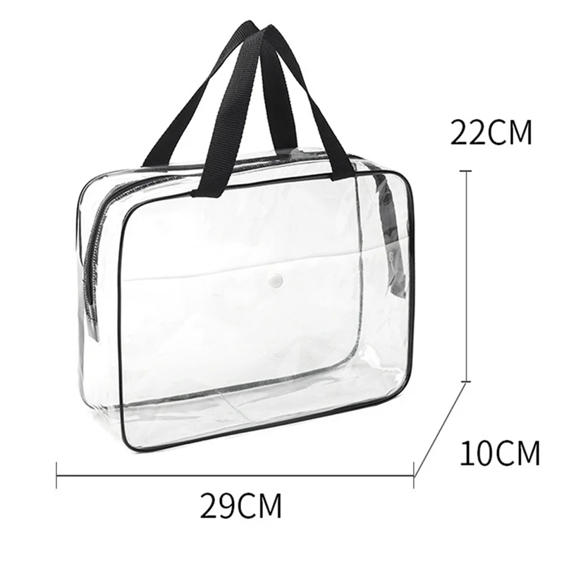 ABFN-6 Packs Toy Storage Bags,Reusable Clear Storage Bags With Front Pocket,Waterproof Toy Organizer Bags