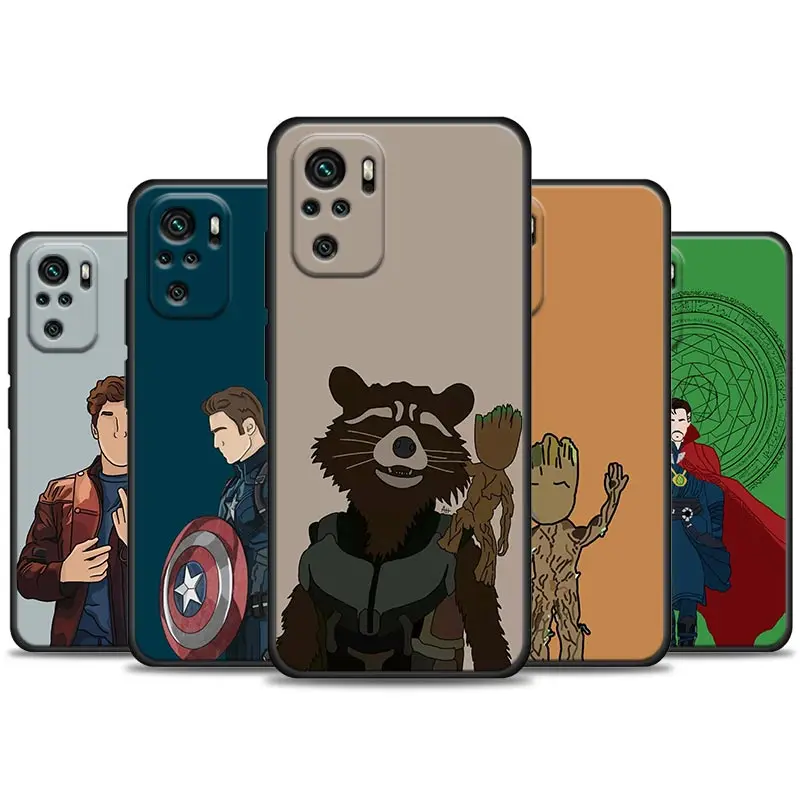 Faceless Marvel Avengers Case For Xiaomi Redmi Note 11 10 9 8 12 Pro 7 10S 11S Soft Cover For Redmi Note 8Pro 10Pro Fundas Groot