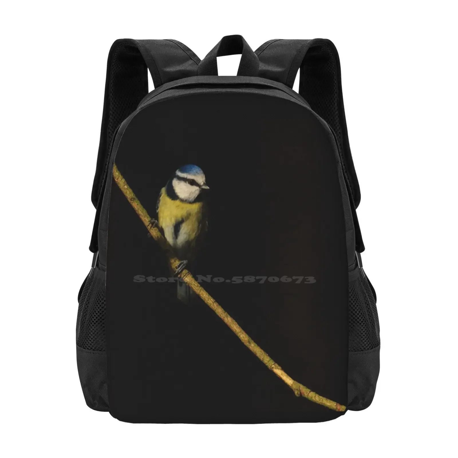 

Blue Tit Hot Sale Schoolbag Backpack Fashion Bags Blue Tit British Britain Wildlife Bird Garden Birds Scotland Scottish