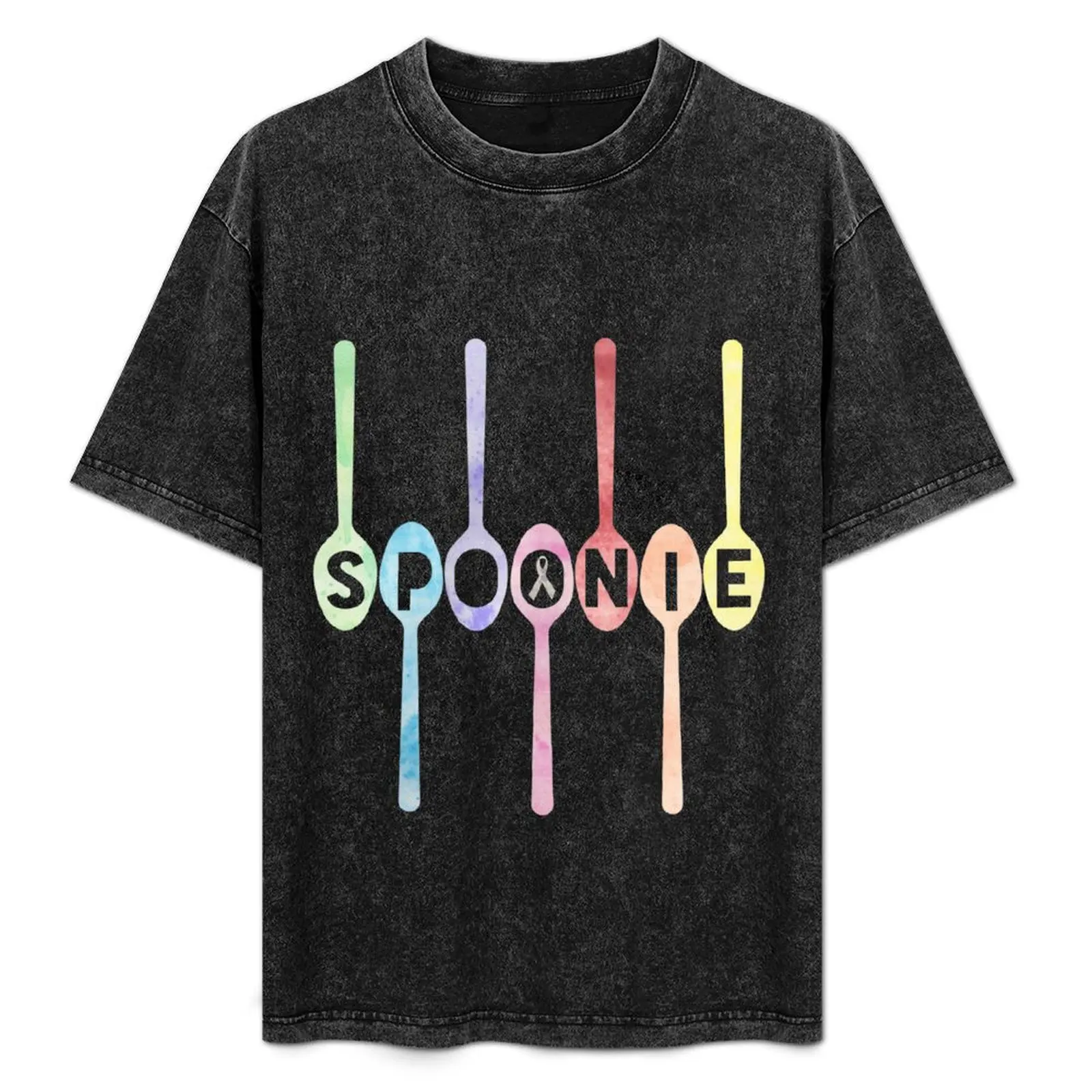Spoonie Spoons Watercolor T-Shirt Daily Casual Short Sleeve Tee Shirt
