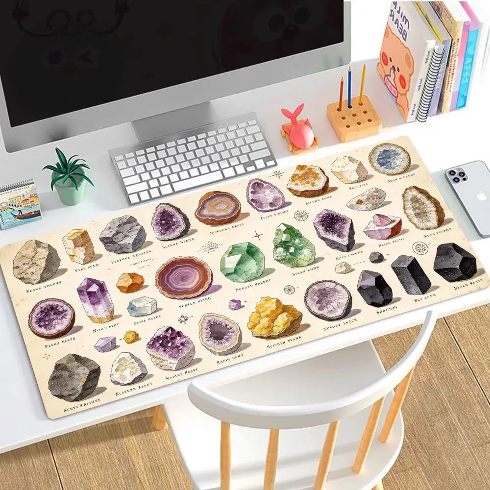 Ink Wash Bamboo Mountain Mouse Pad Thick Rubber Stitched Edges Smooth Surface For Office Study Decor