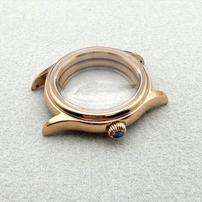 38MM Rose Shiny Stainless Steel With Dome Watch Crystal NH35 Watch Case Fits NH34 NH35 NH36 NH38 Movements Watch Mod Case