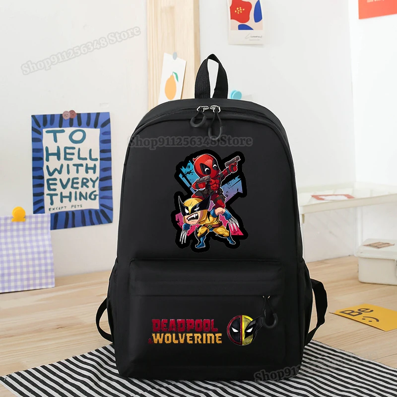 Deadpool & Wolverine Figure Print Plecak o dużej pojemności Wodoodporny laptop Mochila Kids Back To School Torby Plecak podróżny Prezent