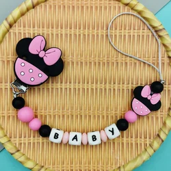 Personalized English Russian Letters Baby Silicone Strawberry Pacifier Clips Chains Teether Pendants Teething Kawaii Toys Gifts