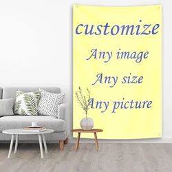 Custom Flag 4 Holes Tapestry With Text Picture Birthday Souvenir Gift Flag Blanket Any Picture Size