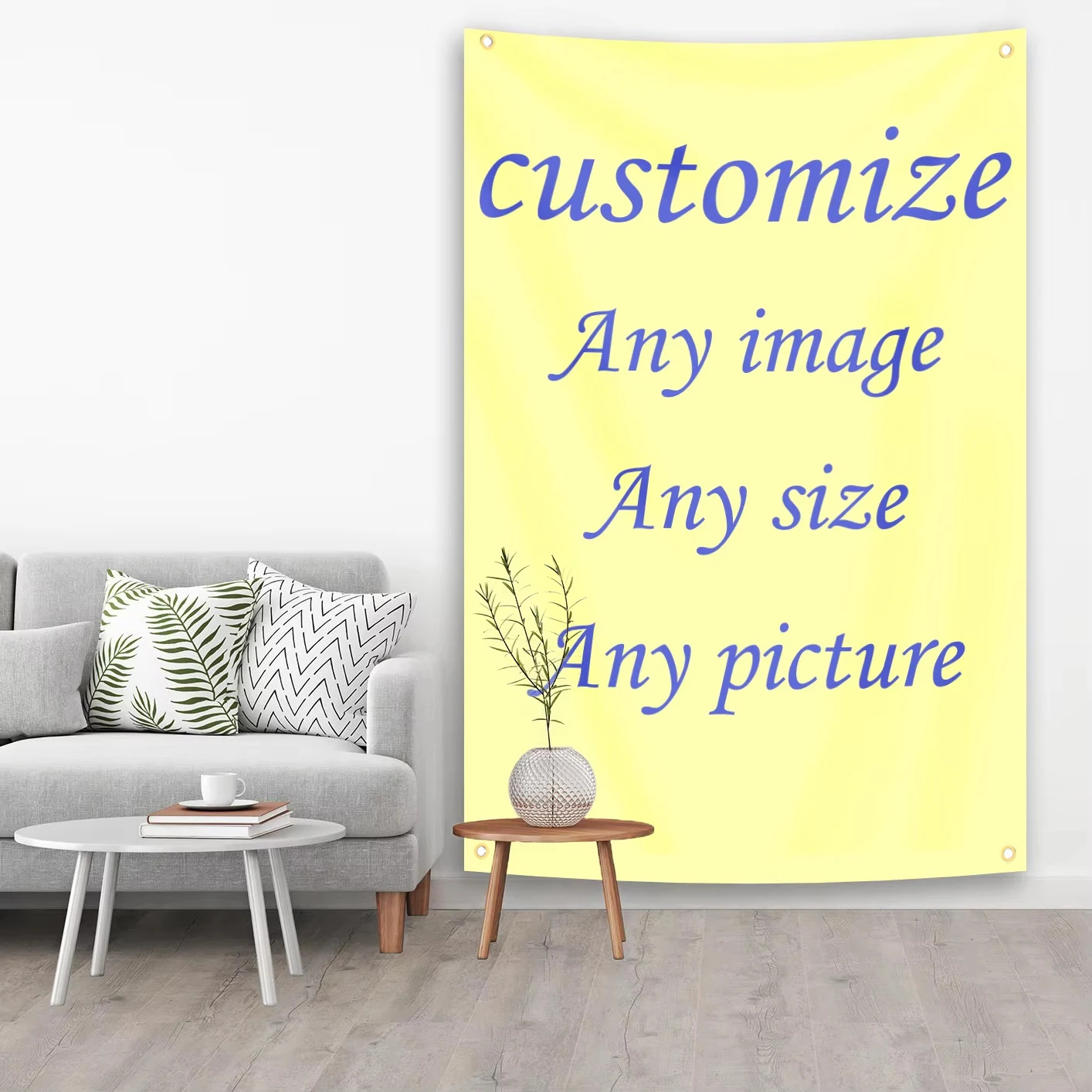 Custom Flag 4 Holes Tapestry With Text Picture Birthday Souvenir Gift Flag Blanket Any Picture Size