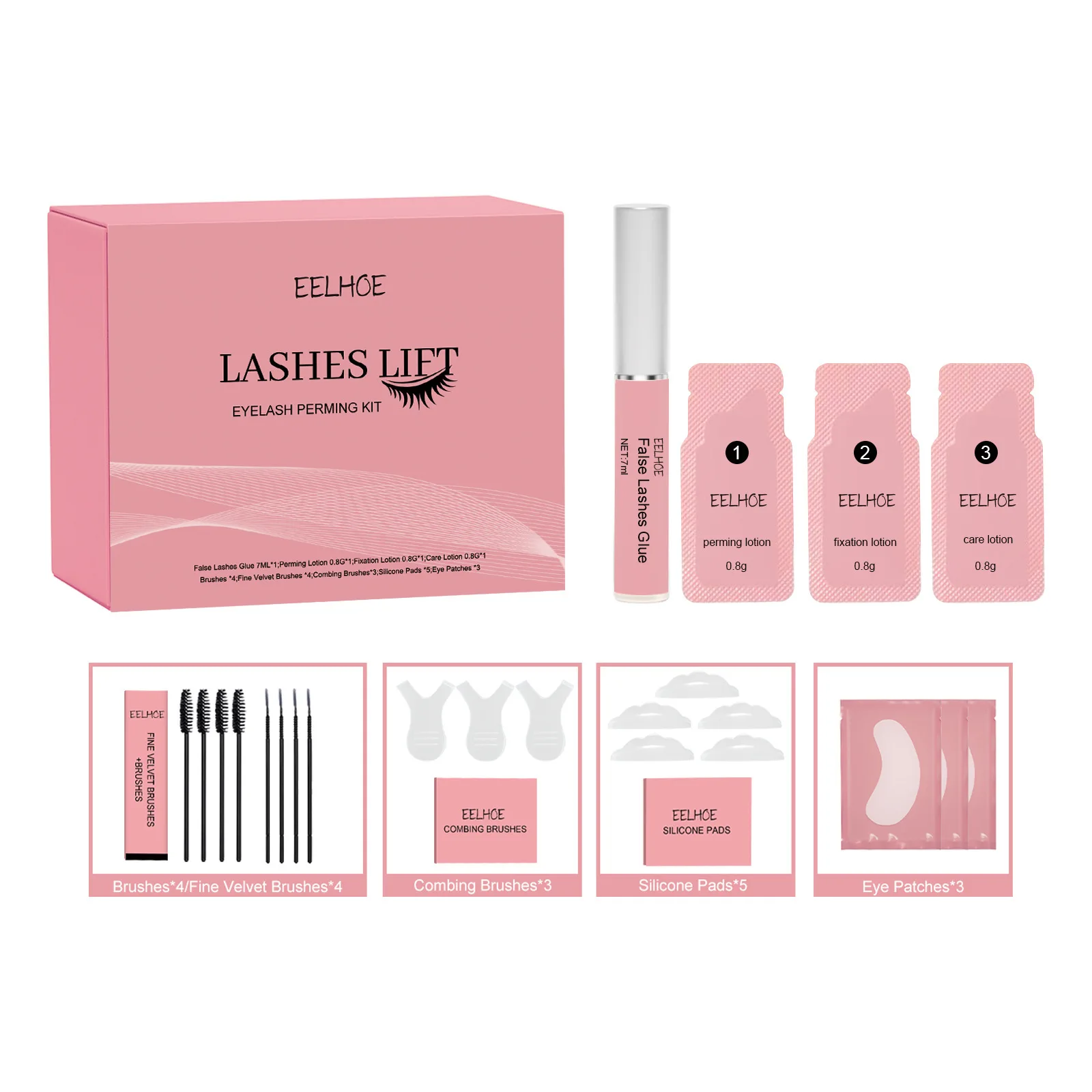 EELHOE Lash Lift Kit Lifting Brow Eyelash Enhancer Semi-Permanent Lasting Eyelash Lifting Lash Perm Natural Eyelash Makeup Tools