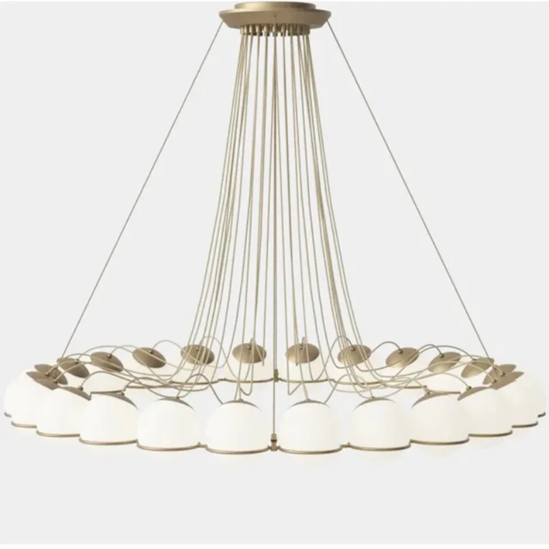 

American Style White Lampshade Glass Ping Pong Ball Led chandelier lustre Ceiling Home interior lighting for dining room