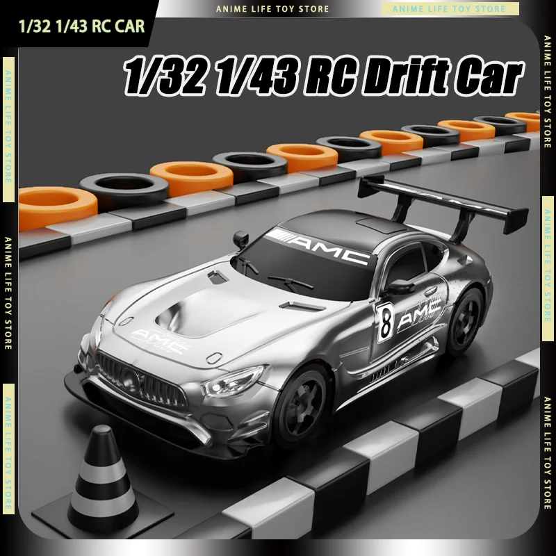 1/32 1/43 RC Auto Drift Mini Volledig Schaalmodel Alloy 2.4G Afstandsbediening Hoge Snelheid Raceauto Met Gyro Type-c RC Auto Jongens Cadeaus