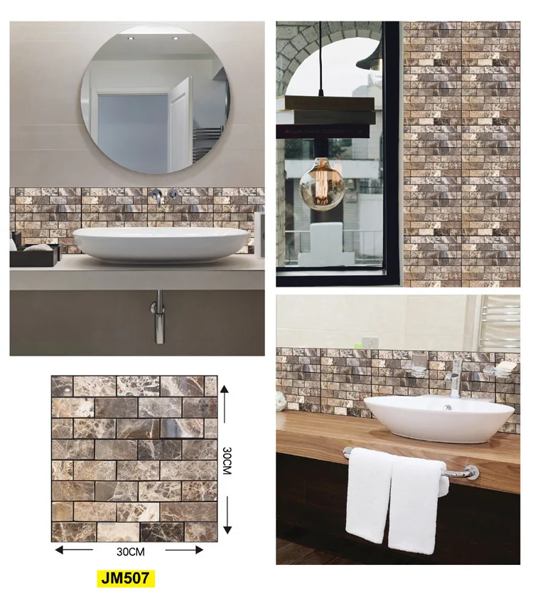 Thicker Subway Design Wall Tile Sticker Peel and Stick Thicker Backsplash 3DWallpaper Stick on Wall for Kitchen RV Room Decor