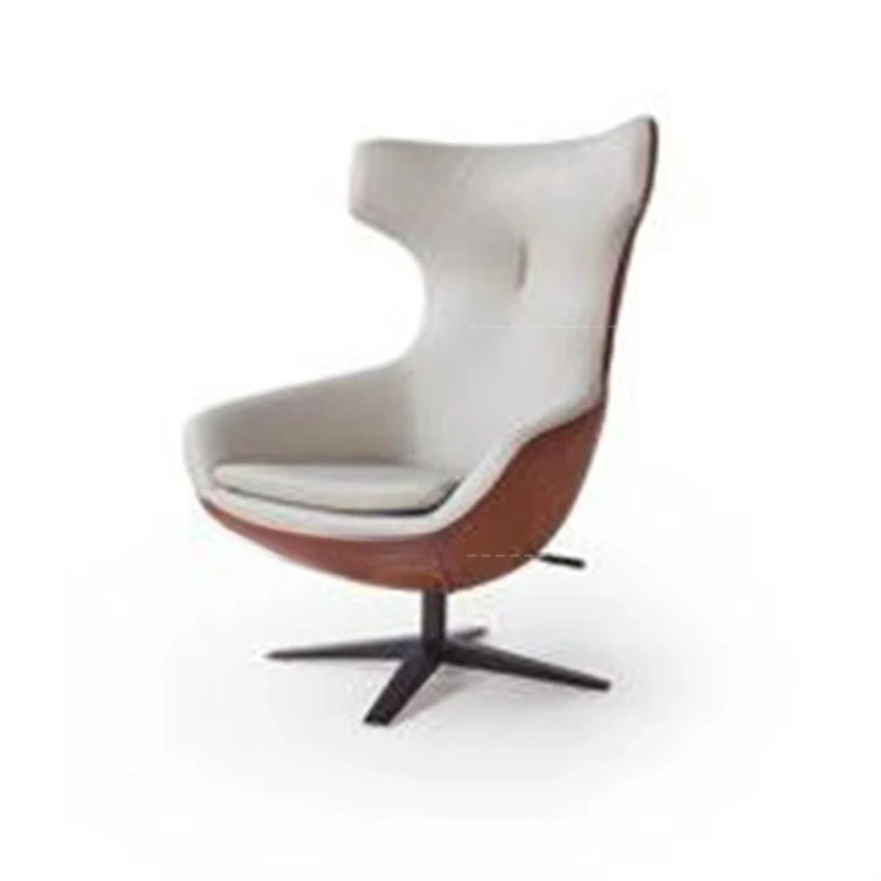 

Luxury Hotel Bedroom Lounge Chair Black Metal X Leg Fabric White Chair
