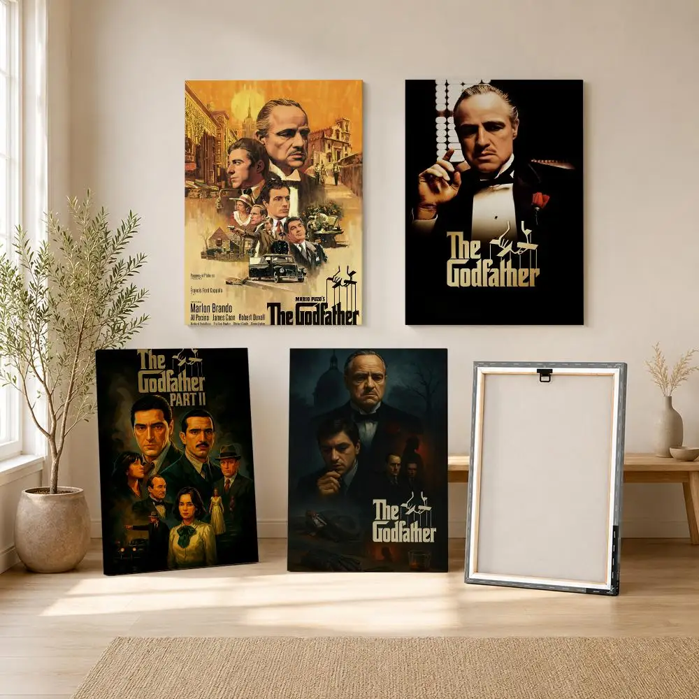 The G-Godfather Classic Movie Painting Calligraphy Framed Canvas Wall Art Print | Modern Poster | Home Hallway Decor