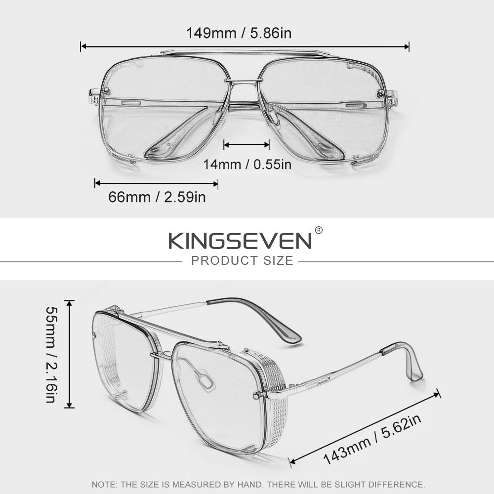 KINGSEVEN Luxus-Sonnenbrille, polarisiert, blendfrei, UV400, modische Brille, Farbverlaufslinse, für Herren und Damen, rechteckige Rahmen – Detail 1