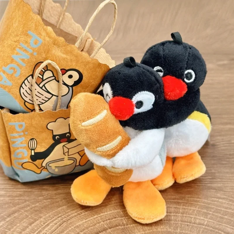 Véritable Pingu Pengu boulangerie série mignon poupée pendentif jouets en peluche Collection Festival modèle de noël ornement enfants cadeau porte-clés