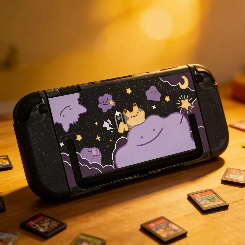 Cartoon Switch 2 Protective Case for Nintendo Switch 2 Glitter Purple Customize Joy-Con Console Case Can be inserted Dock Cover view 5