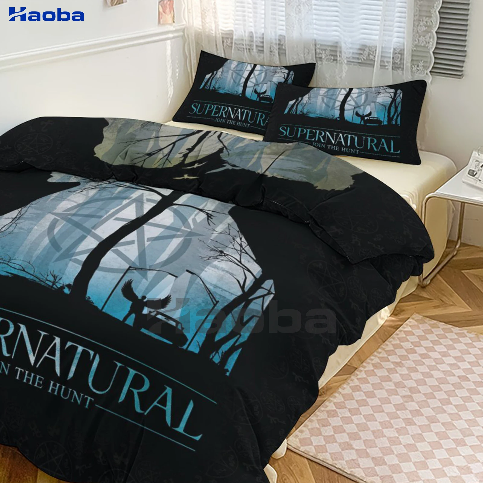 Movie Supernatural (TV Series) Three Piece Bedding Set Children or Adults for Beds Quilt Covers Birthday Gifts for Women Men