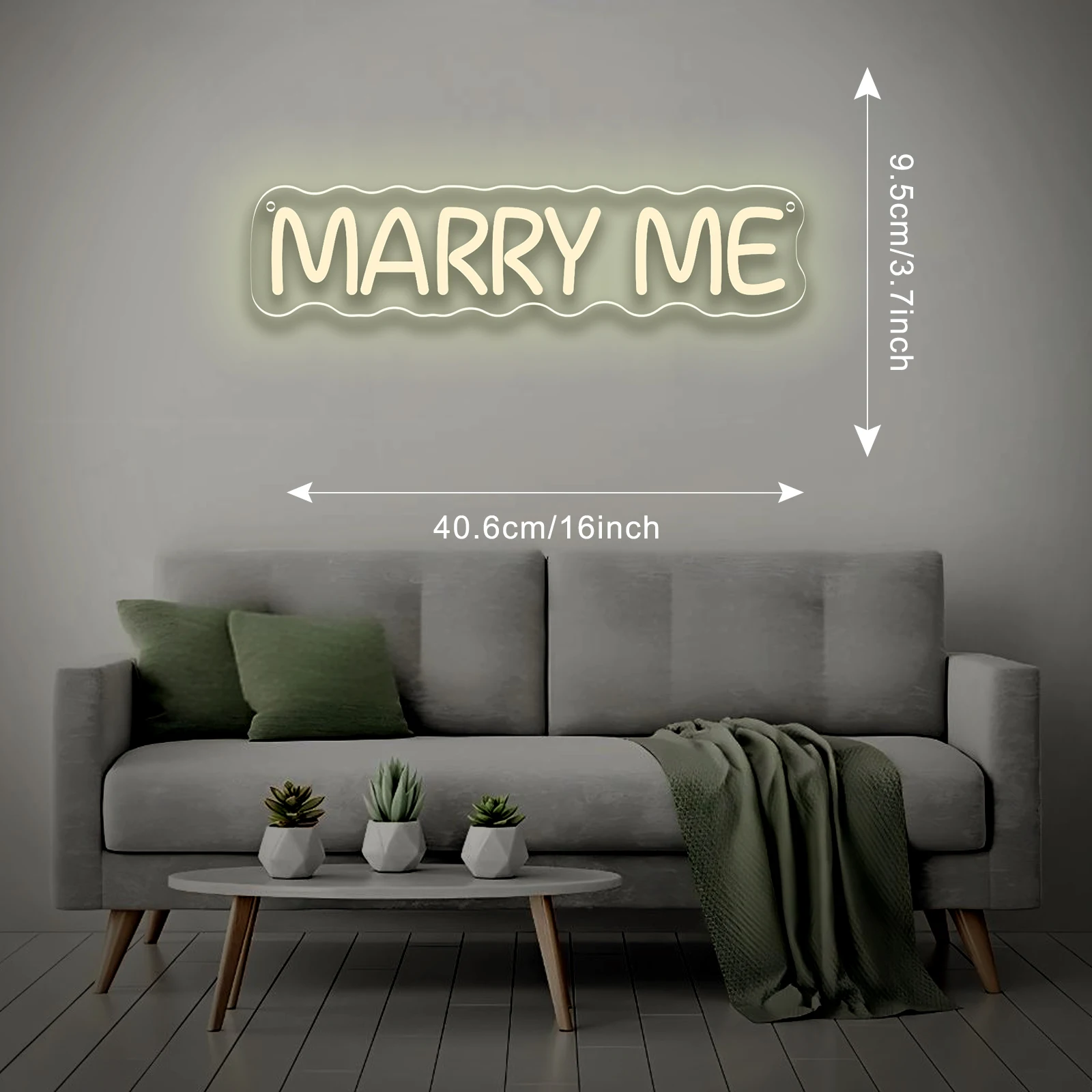 Marry Me LED Neon Sign USB Dimmable Neon Light Sign for Gameroom Bedroom Bar Livingroom Birthday Party Gift Wall Decoration