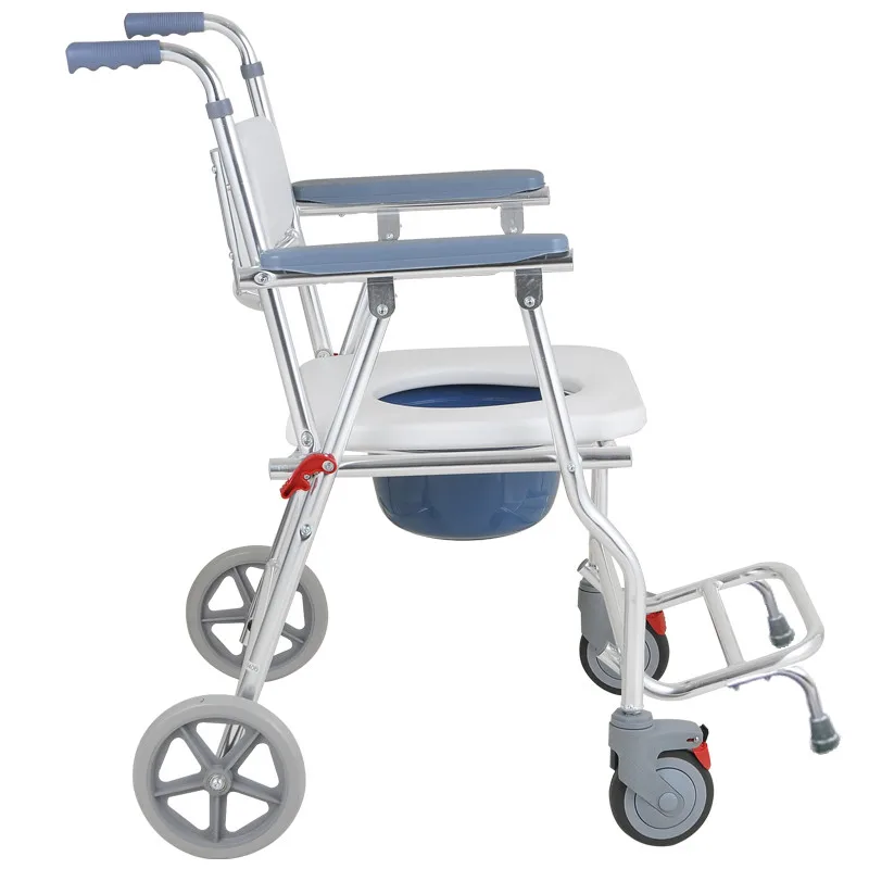 

Многофункциональное складное кресло-комод на колесах для взрослых, пожилых людей, оборудование для обеспечения безопасности ванной комнаты для реабилитационной терапии