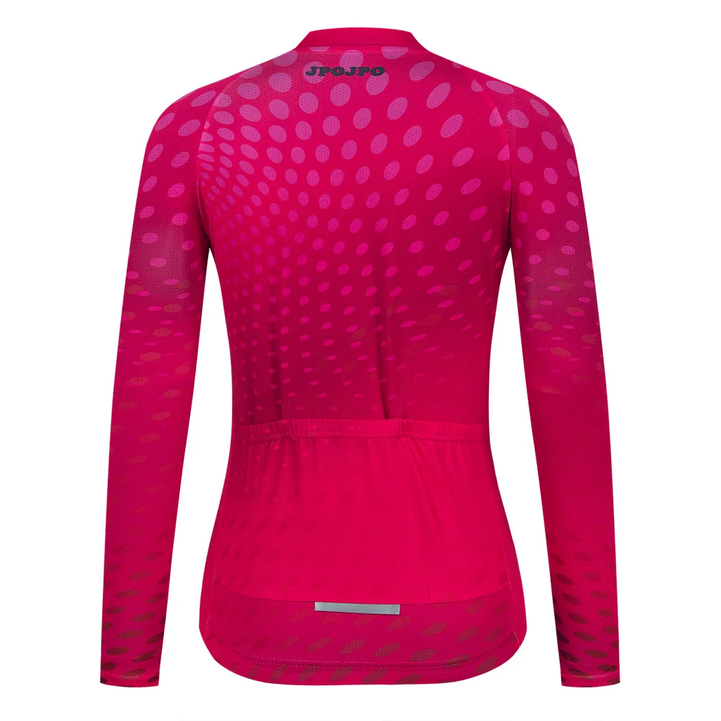 Red Cycling Jersey Long Sleeve Women 2022 Pro Team Cycling Shirt Full Sleeve Bike Wear Spring Bicycle Clothes MTB Bike Jacket