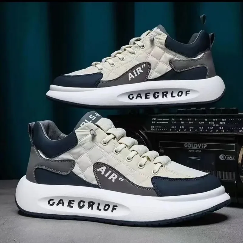 Zapatillas de deporte para Hombre, zapatos informales a la moda, con plataforma y cordones, cómodos para correr, novedad de 2023