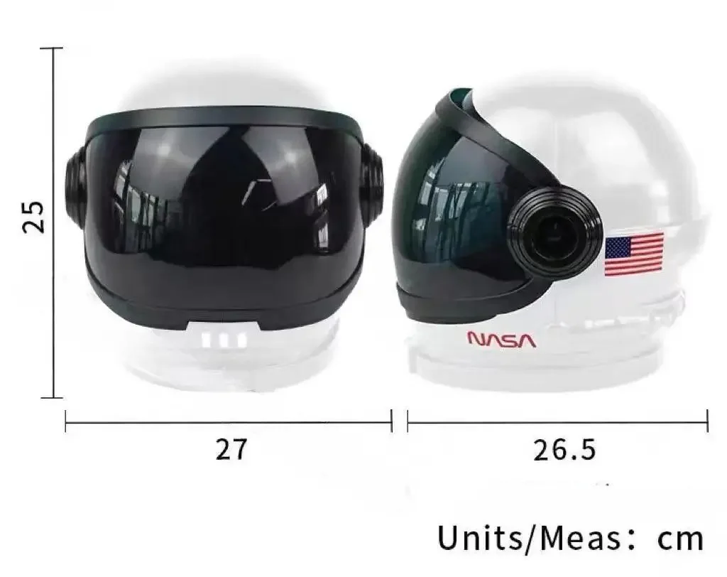 

White Helmets Movable Visor Head Wearable Mask Costume Props Stage Performance Show Aerospace Performances Show Club DJ Costume