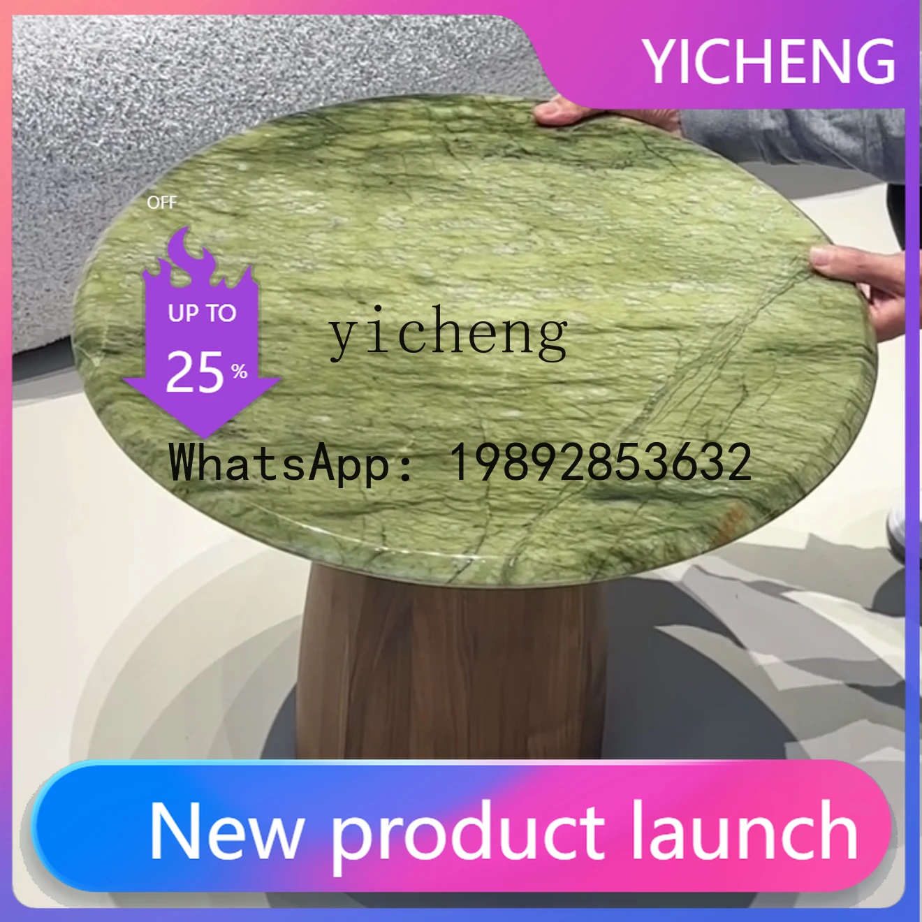 

natural marble luxury stone sofa edge few small coffee table retro simple round light luxury solid wood