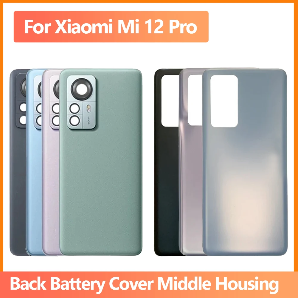 

Battery Cover Door Back Housing For Xiaomi Mi 12 Pro Glass Lid Rear Mi12 Pro 2201122C 2201122G With Camera Frame Lens