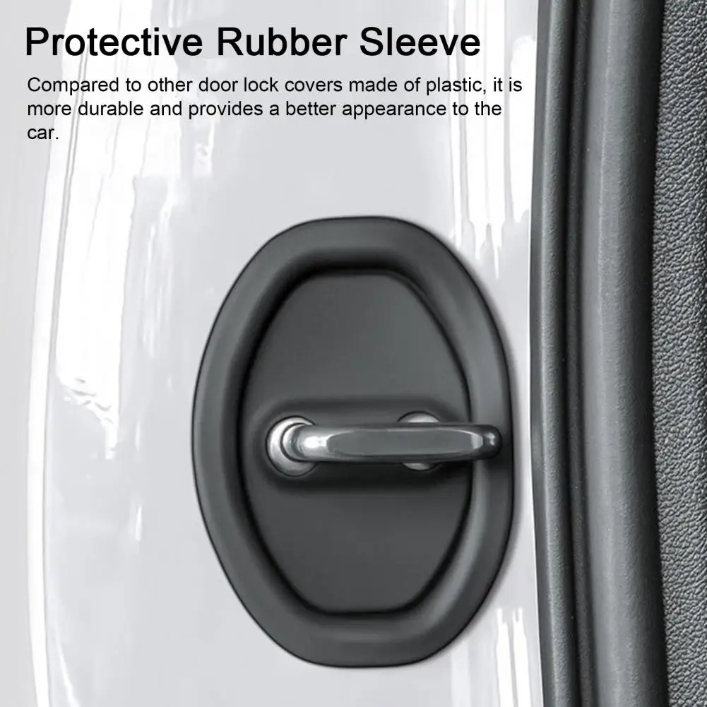 4Pcs Car Silicone Door Latch Protective Covers Wear Resistant Noise Reducing Sleeve Universal Silicone Latches Covers