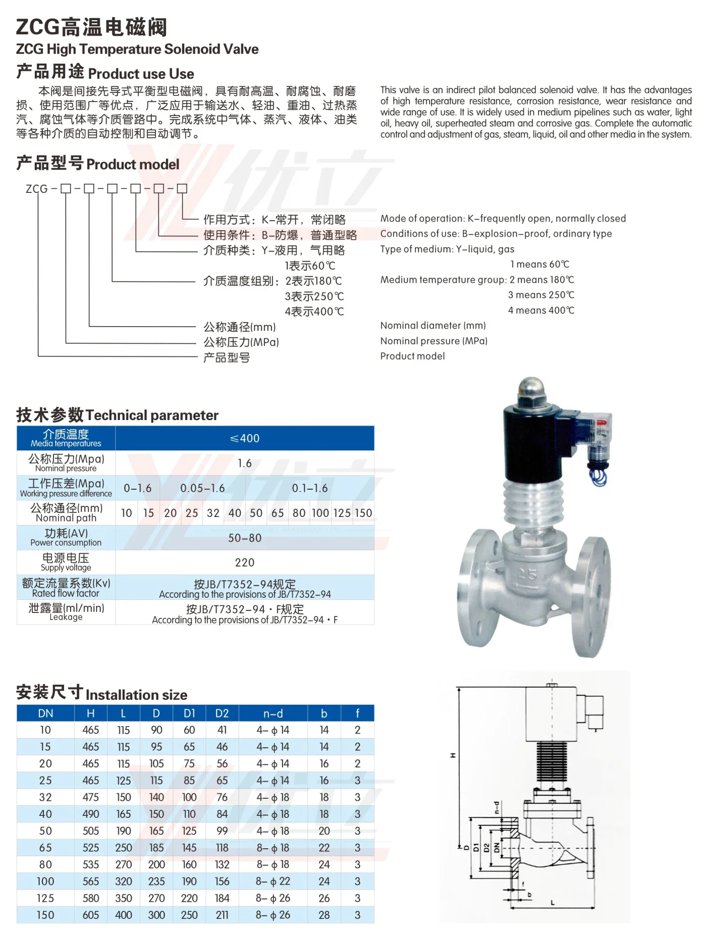 Detalle 3 de Electroválvula Stainless Steel 304 316 Explosion-Proof Steam High Temperature with Cooling Rib AC220V DC24V Flanged Solenoid Valve Agua y vapor