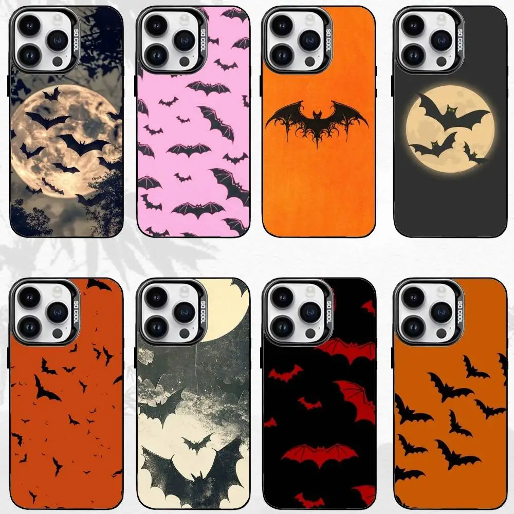 

B-Bat and halloween Phone Case For iPhone17,16,15,14,13,12,11 Plus,Pro Max Black Matte Shockproof Cover