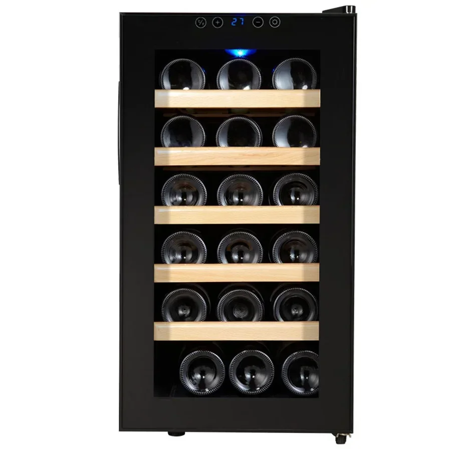 Refrigerator Wine Cabinet Cooler Black Small Home Houses Living Room Corner Clear Glass Wine Rack Single Armoire Bar Furniture