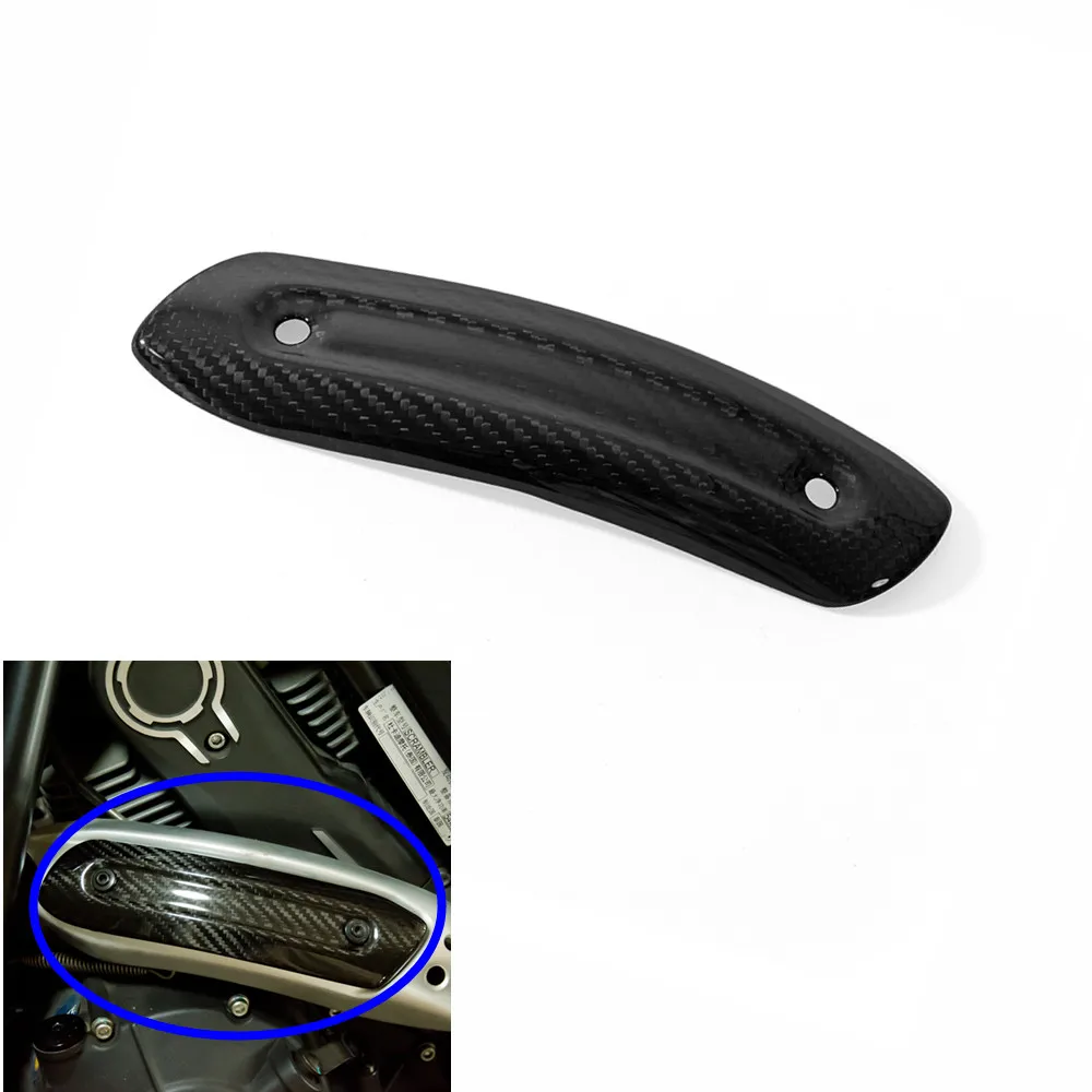 

for Ducati Scrambler 1100 2018 2019 Carbon Fiber Exhaust Cover Muffler Heat Guard