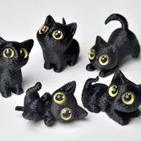 PLA Halloween Cat Anime Figure Handicraft Ornament 3D Printed Cats Figurines Toys Collectible Model 4