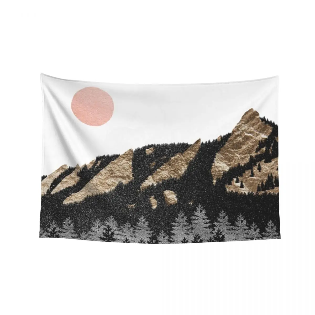 

Flatirons Gold // A Picture of Chautauqua Park Boulder, Colorado as an Abstract Landscape with Golden Peaks and the Ros Tapestry