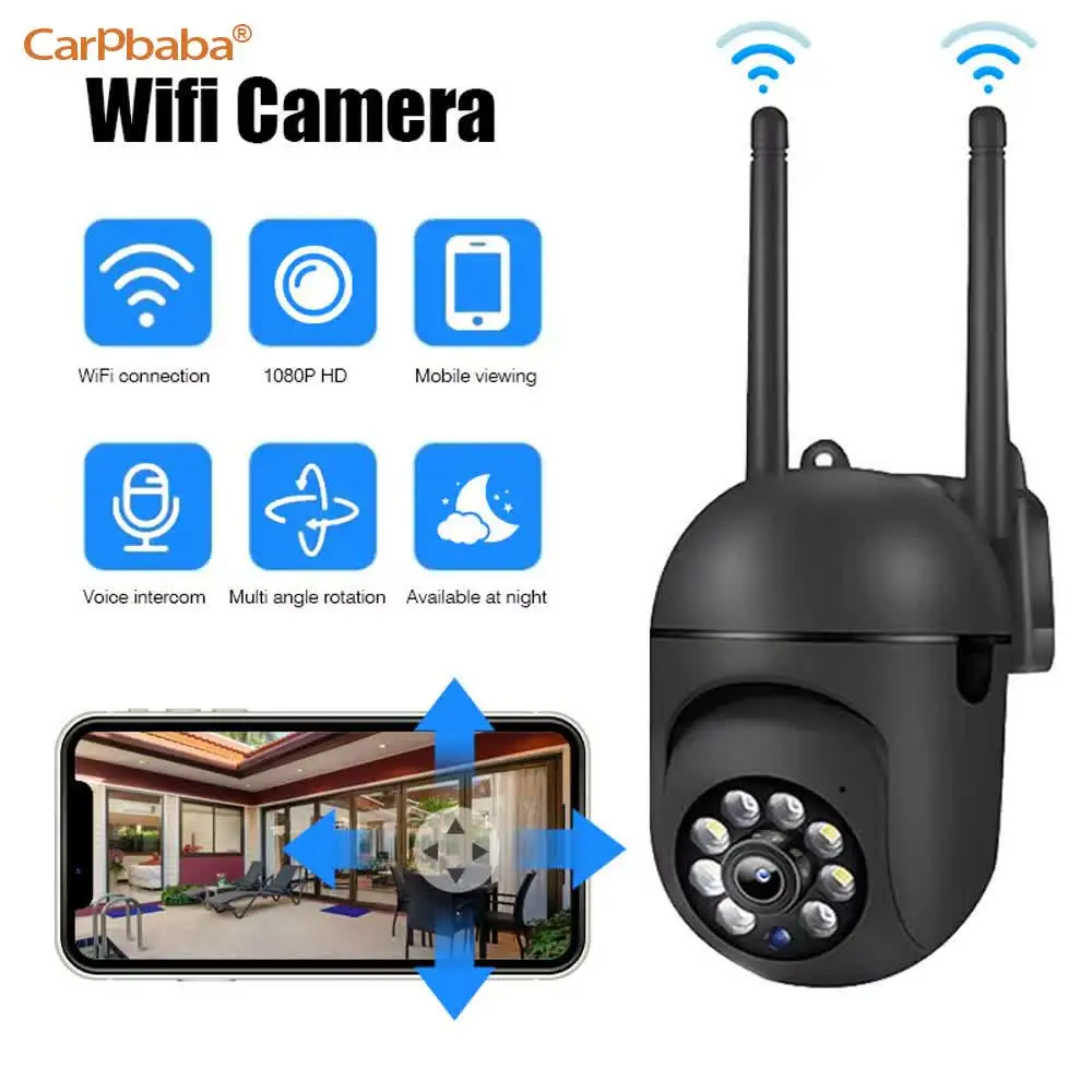 

Wi-Fi камера наблюдения с двумя объективами AI Human Detect Alarm Cam 2MP Security PTZ IP-камеры Голосовой вызов с Yi lot APP Suppot TF