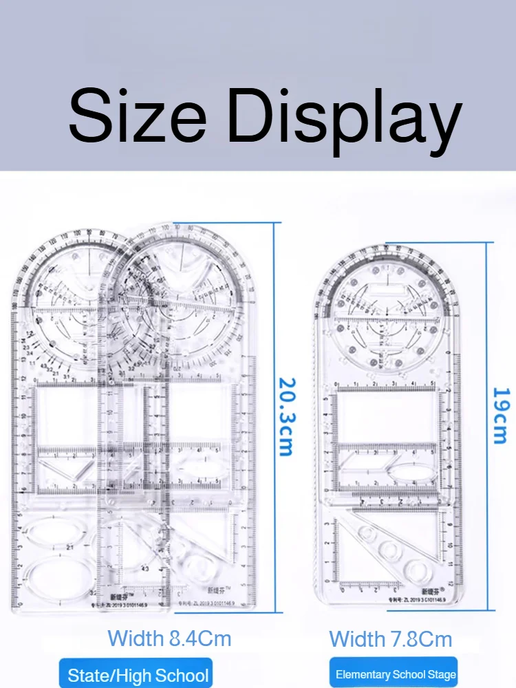 أداة رسم دقيقة متعددة الوظائف للمدرسة الثانوية والرياضيات ومسطرة هندسية وأدوات تصميم صحيفة مكتوبة بخط اليد