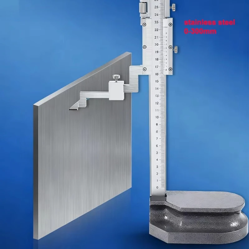 

Промышленный высотомер-штангенциркуль из нержавеющей стали, диапазон 0-300 мм, точность 0,02 мм, измерительный инструмент