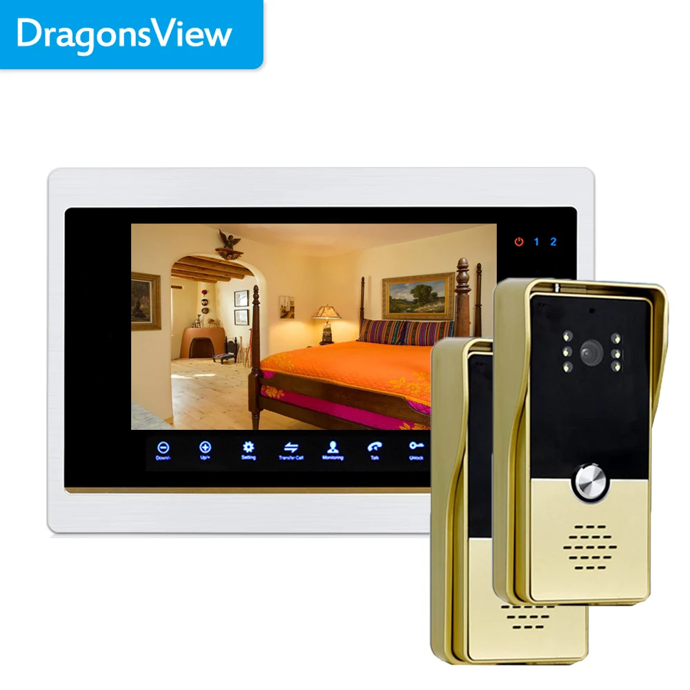 

Dragonsview 4 Wire Video Door Phone Indoor 7inch Monitor Intercom System for Home Villa Apartment with Doorbell Camera Day Night