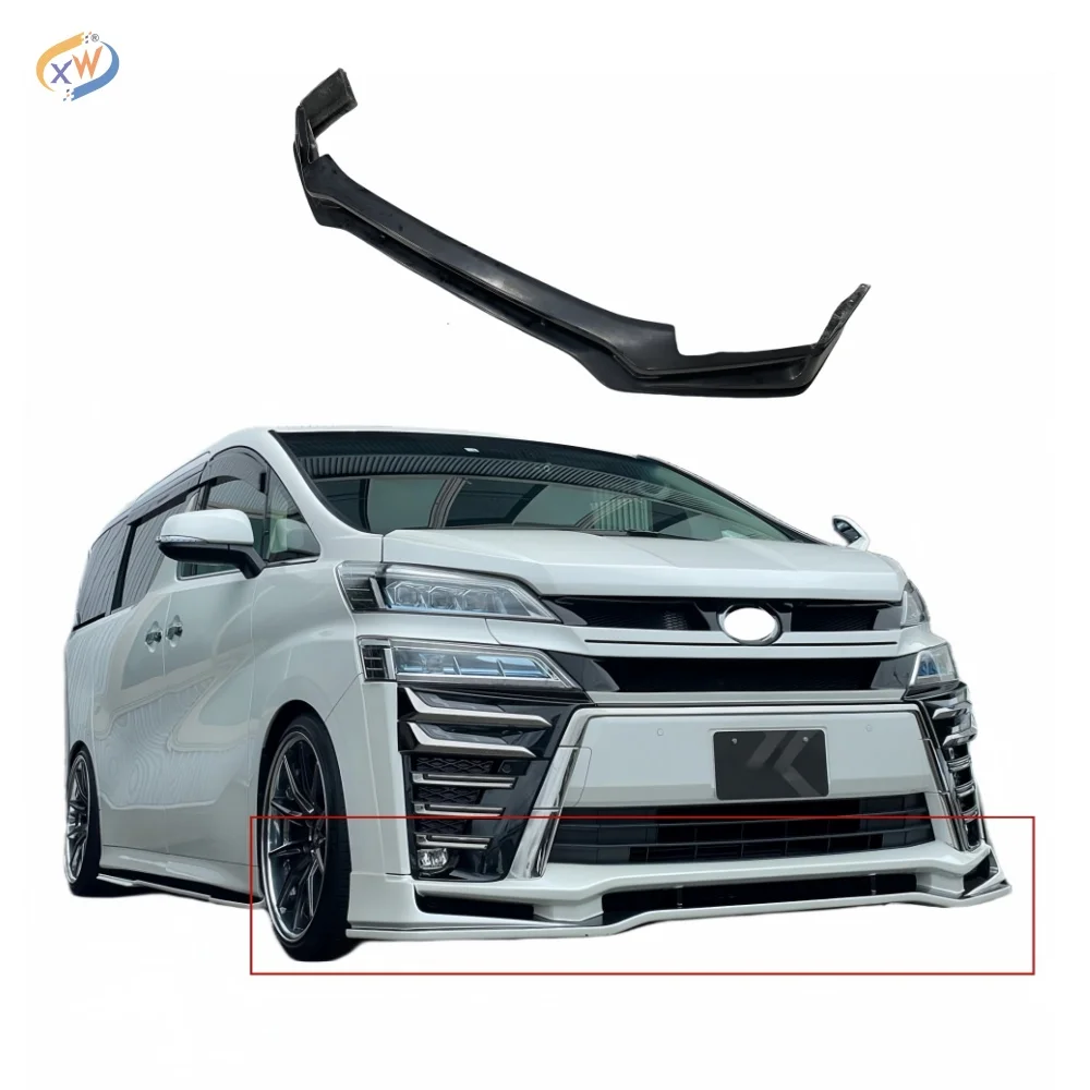 

For Toyota Vellfire Upgraded Front Shovel Spoiler Front Bumper Body Kit Lower Lip KUH-L Carbon Fiber Front Lip