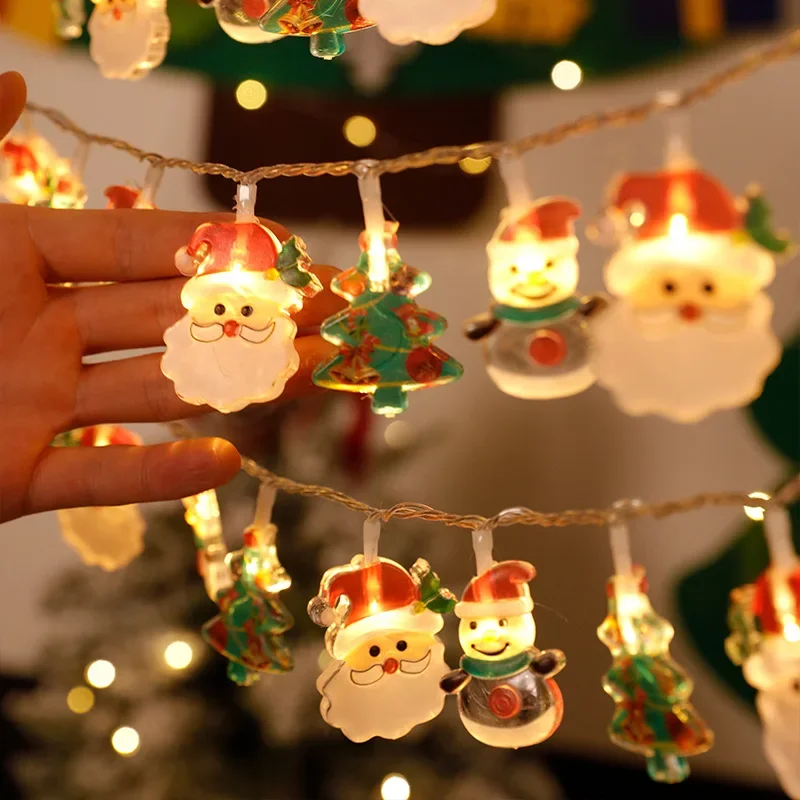 2M 10LED Christmas Tree LED String Light  Xmas Hanging Lamp Fairy Light Garland Home Decoration Ornament 2024 New Year Gifts
