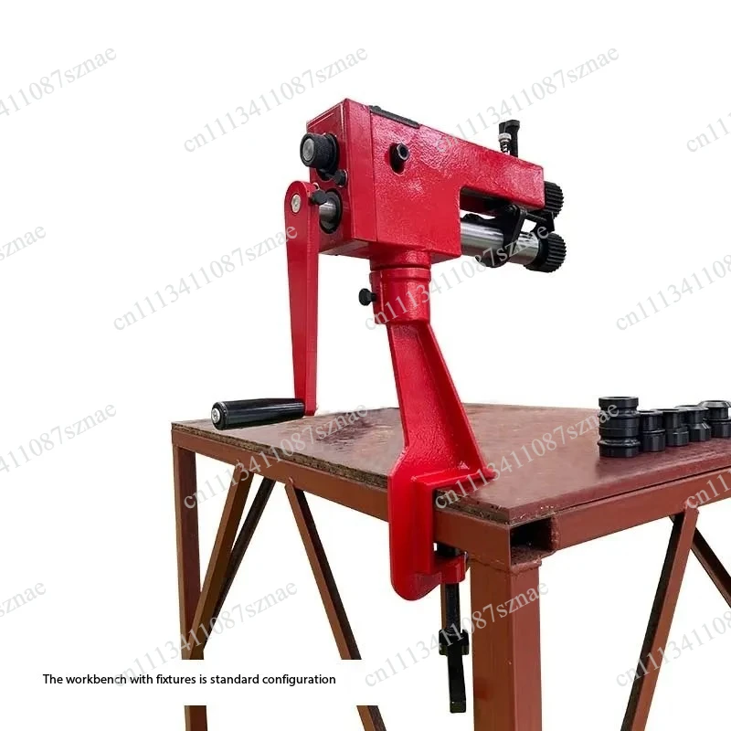 Durable Manual Bead Roller RM08 for Metal Rotary Work, 6-Die Heavy-Duty Rolling Machine with Simple Controls