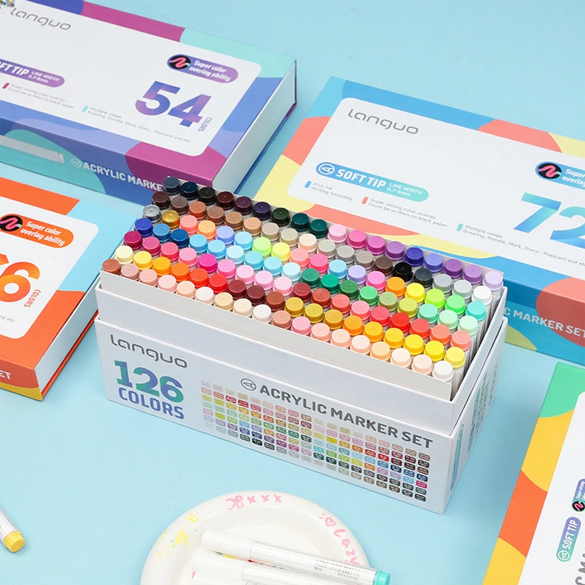 

Новые акриловые маркеры-краски Direct Liquid 36/54/72 цвета для художников, росписи камней, стекла, керамики, ткани, DIY-поделок, открыток, товары для творчества