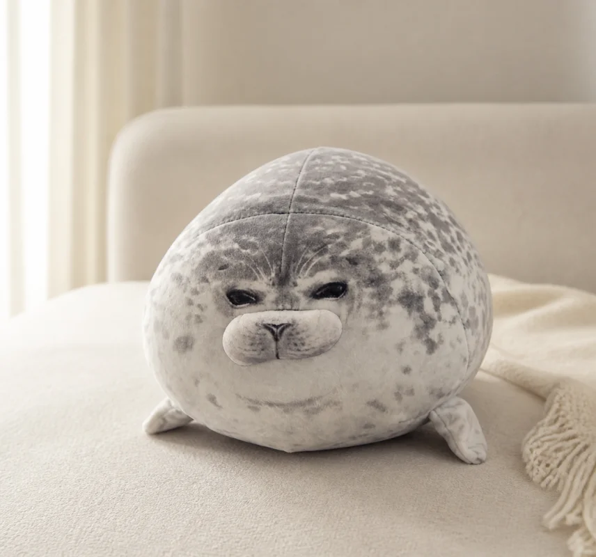 New Spot Simulation Seal Pillow Plush Toy Ugly Doll Doll Indoor Decoration Sofa Pillow Home Decoration Holiday Souvenirs.