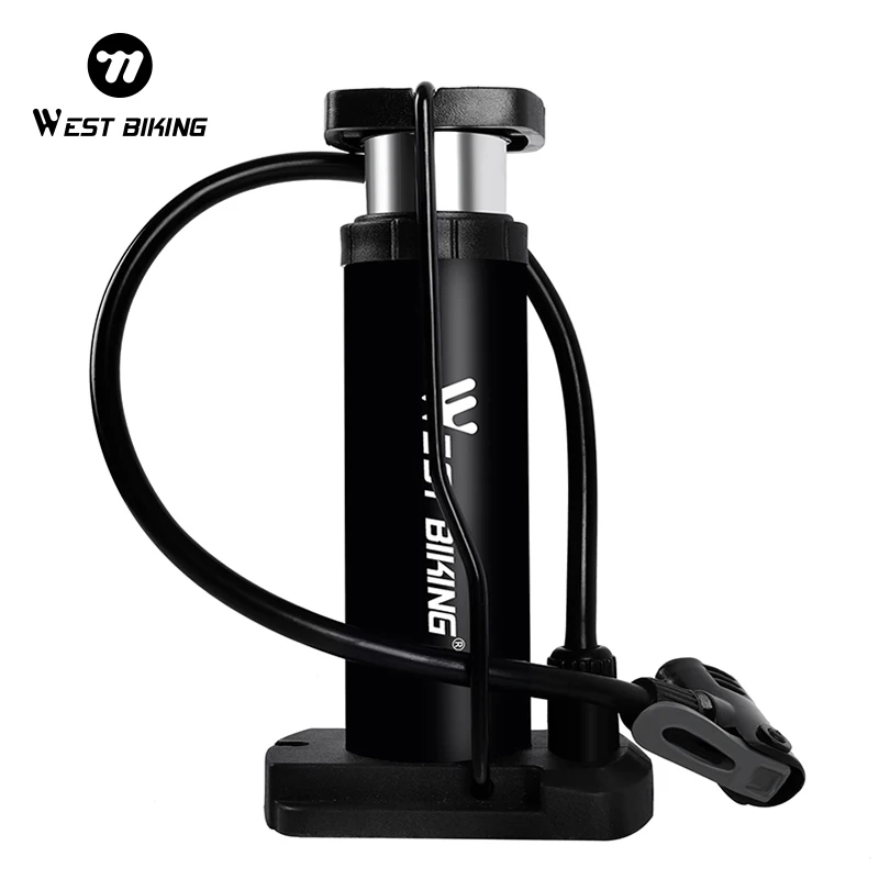 WEST BIKING Bike Pump 100PSI Portable Foot Pump Presta/Schrader Valve Bicycle Tire Inflator Floor Air Pump MTB Bike Accessories