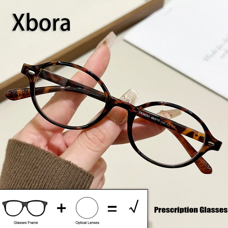 

XBORA NewI ns Style TR90 Retro Oval Unisex Eyeglasses Frame Fashion Trendy Optical Prescription Myopia Hyperopia Eyewear MZ38031