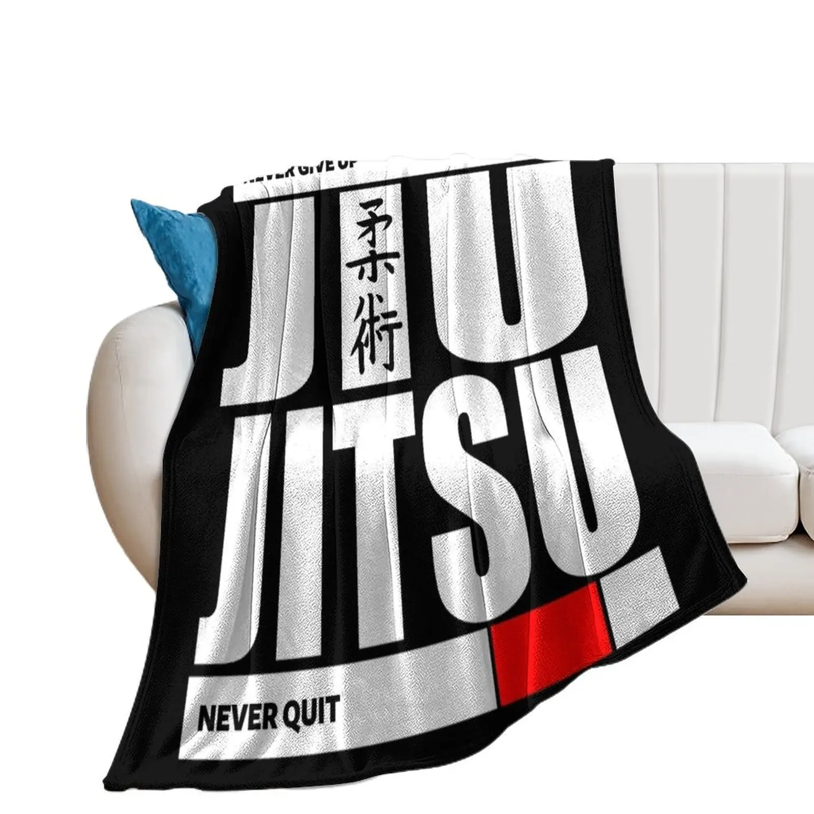 Jiu Jitsu - Never Give Up Never Quit Throw Blanket Camping Luxury St manga Blankets