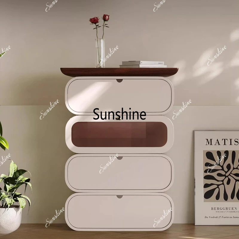 

Italian minimalist four-chest cabinet, living room paint against the wall, chest cabinet storage side cabinet